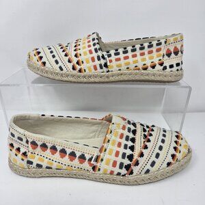 TOMS Alpargata Rope Espadrille Flat Women’s 8 Natural Woven Boho Embroidered